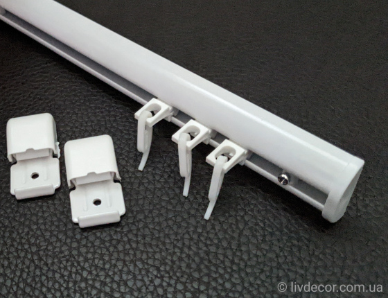 Карниз DS-1 (1-ряд) з кронштейном "SMART" алюмінієвий (укомплектований)