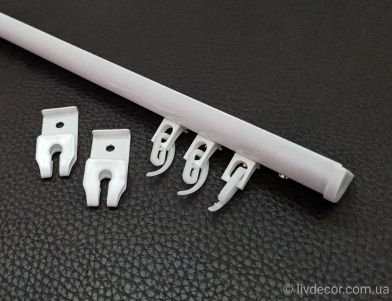 Карниз DS-1 (1-ряд) з кронштейном "КЛІПСА" алюмінієвий (укомплектований)